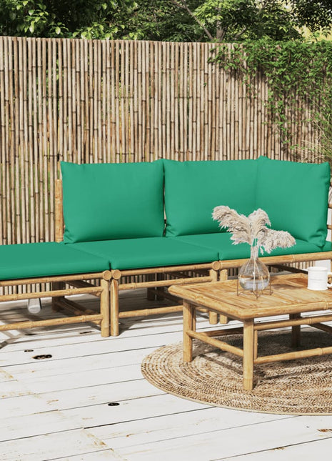 3-Delige Loungeset Met Kussens Bamboe