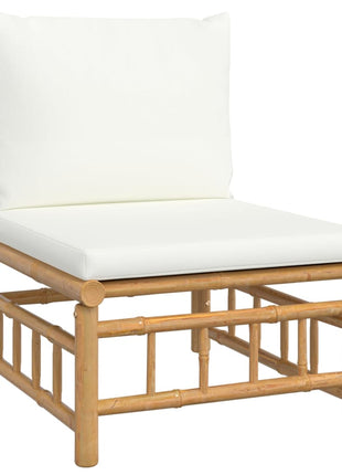 7-Delige Loungeset Met Kussens Bamboe Wit