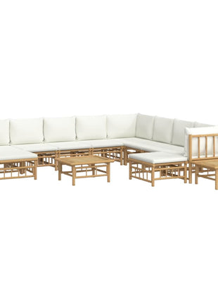 12-Delige Loungeset Met Kussens Bamboe Wit