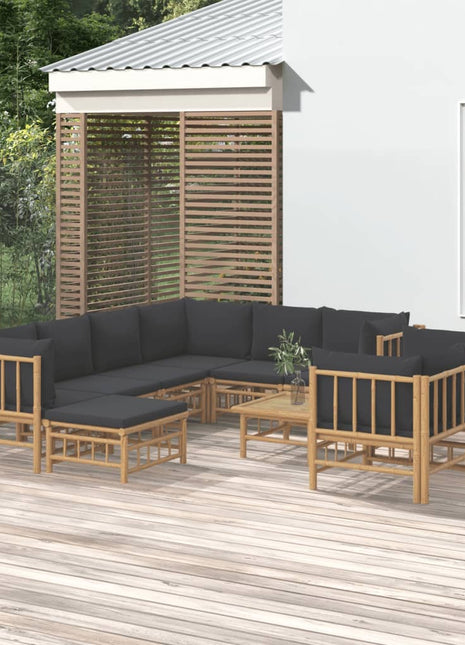 10-Delige Loungeset Met Kussens Bamboe