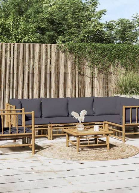 7-Delige Loungeset Met Kussens Bamboe Wit