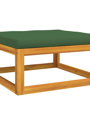 6-delige Loungeset met groene kussens massief hout