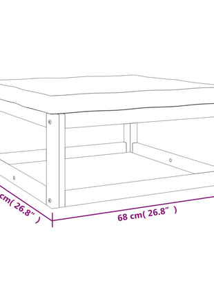 6-delige Loungeset met groene kussens massief hout