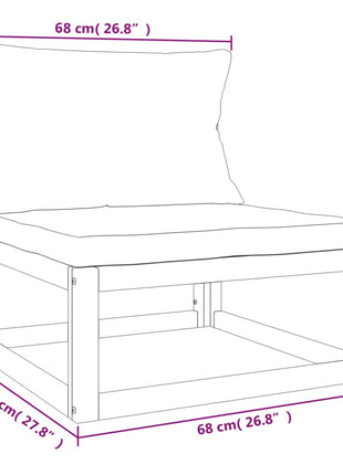 6-delige Loungeset met groene kussens massief hout