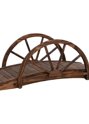 Tuinbrug Met Half Wiel 99X50X38 Cm Massief Vurenhout