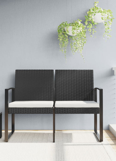 Tuinbank 2-Zits Met Kussens Polypropeen Rattan