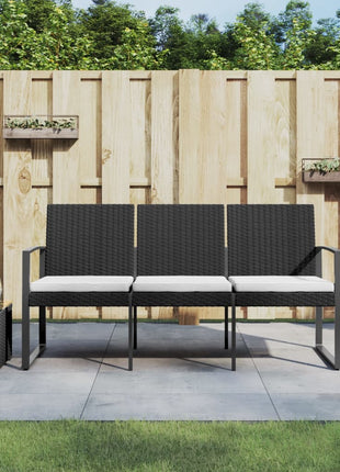 Tuinbank 3-Zits Met Kussens Polypropeen Rattan
