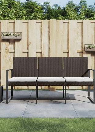 Tuinbank 3-Zits Met Kussens Polypropeen Rattan