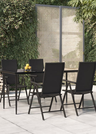 5-Delige Tuinset Poly Rattan Zwart