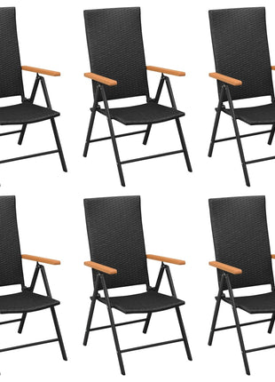 7-Delige Tuinset Poly Rattan Zwart En Bruin