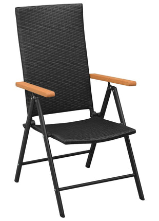 7-Delige Tuinset Poly Rattan Zwart En Bruin
