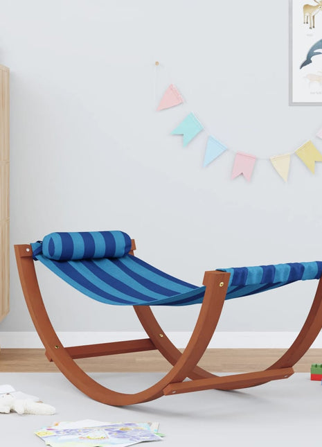 Hangmatschommel voor kinderen stof blauw gestreept