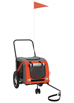 Hondenfietstrailer oxford stof en ijzer oranje en zwart