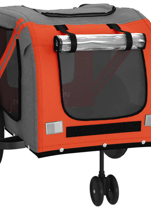 Hondenfietstrailer oxford stof en ijzer oranje en zwart