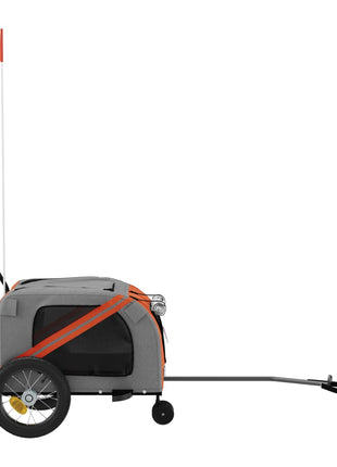 Hondenfietstrailer oxford stof en ijzer oranje en zwart