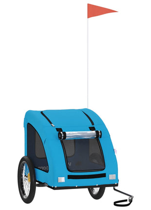 Hondenfietstrailer oxford stof en ijzer blauw