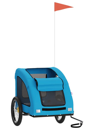 Hondenfietstrailer oxford stof en ijzer blauw