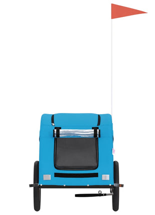 Hondenfietstrailer oxford stof en ijzer blauw