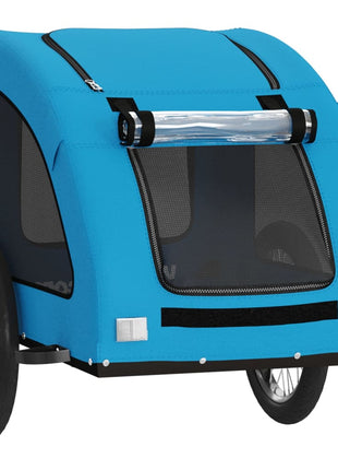 Hondenfietstrailer oxford stof en ijzer blauw