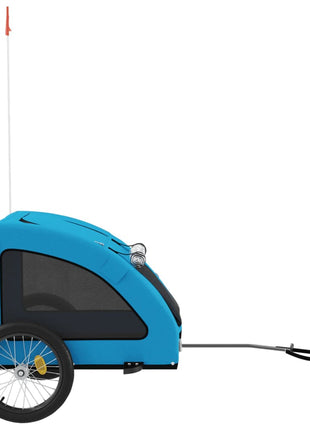Hondenfietstrailer oxford stof en ijzer blauw