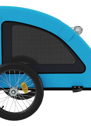 Hondenfietstrailer oxford stof en ijzer blauw