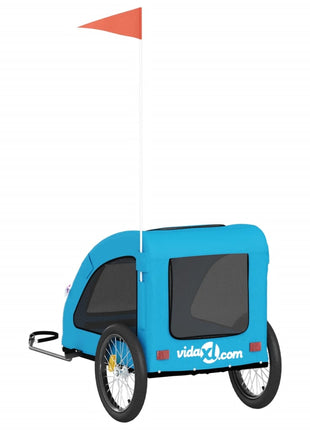 Hondenfietstrailer oxford stof en ijzer blauw