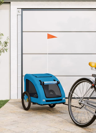 Hondenfietstrailer oxford stof en ijzer blauw