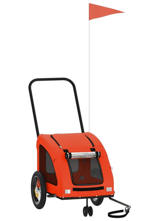 Hondenfietstrailer oxford stof en ijzer oranje en grijs
