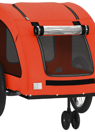 Hondenfietstrailer oxford stof en ijzer oranje en grijs