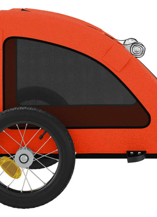 Hondenfietstrailer oxford stof en ijzer oranje en grijs