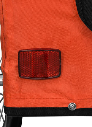 Hondenfietstrailer oxford stof en ijzer oranje en grijs