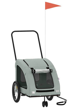 Hondenfietstrailer oxford stof en ijzer grijs