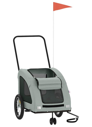 Hondenfietstrailer oxford stof en ijzer grijs