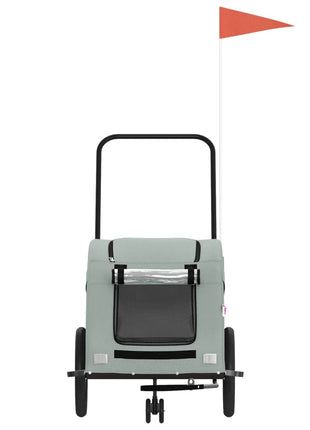 Hondenfietstrailer oxford stof en ijzer grijs