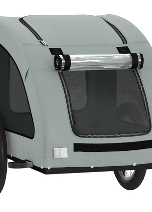 Hondenfietstrailer oxford stof en ijzer grijs