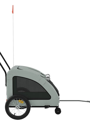 Hondenfietstrailer oxford stof en ijzer grijs