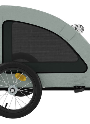 Hondenfietstrailer oxford stof en ijzer grijs