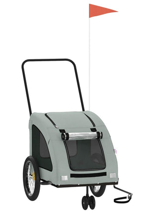Hondenfietstrailer oxford stof en ijzer grijs