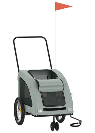 Hondenfietstrailer oxford stof en ijzer grijs