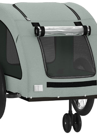 Hondenfietstrailer oxford stof en ijzer grijs