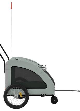 Hondenfietstrailer oxford stof en ijzer grijs