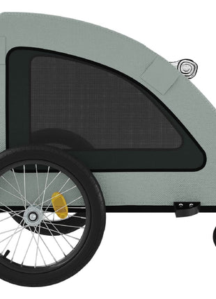 Hondenfietstrailer oxford stof en ijzer grijs