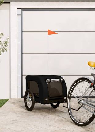 Hondenfietstrailer oxford stof en ijzer zwart