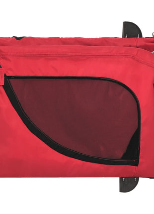 Hondenfietstrailer oxford stof en ijzer rood en zwart