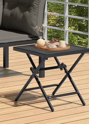 Tuintafel Inklapbaar Staalgaas Antracietkleurig