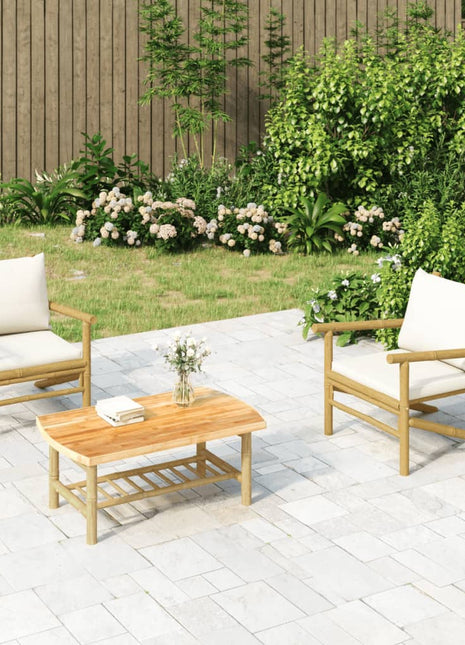 3-Delige Loungeset Met Kussens Bamboe