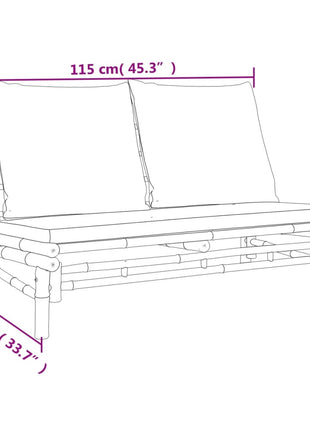 5-Delige Loungeset Met Kussens Bamboe Wit