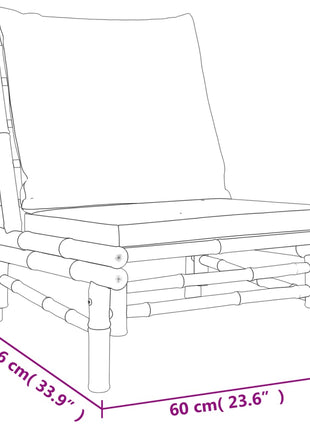 5-Delige Loungeset Met Kussens Bamboe Wit