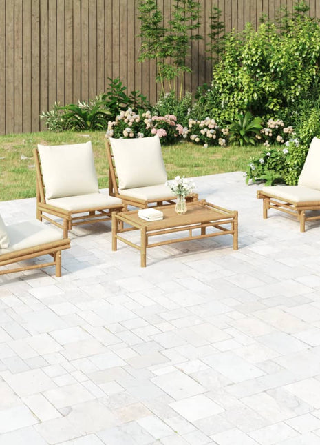 5-Delige Loungeset Met Kussens Bamboe Wit