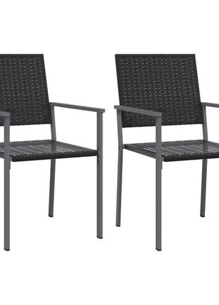 Tuinstoelen 2 st 54x62,5x89 cm poly rattan zwart